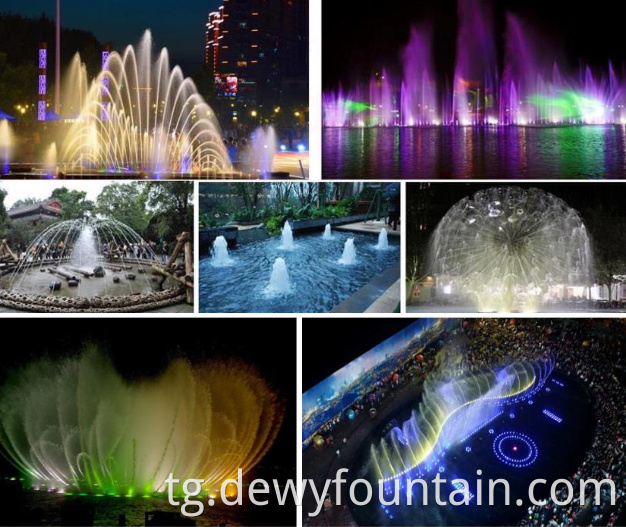 musical water fountain showing